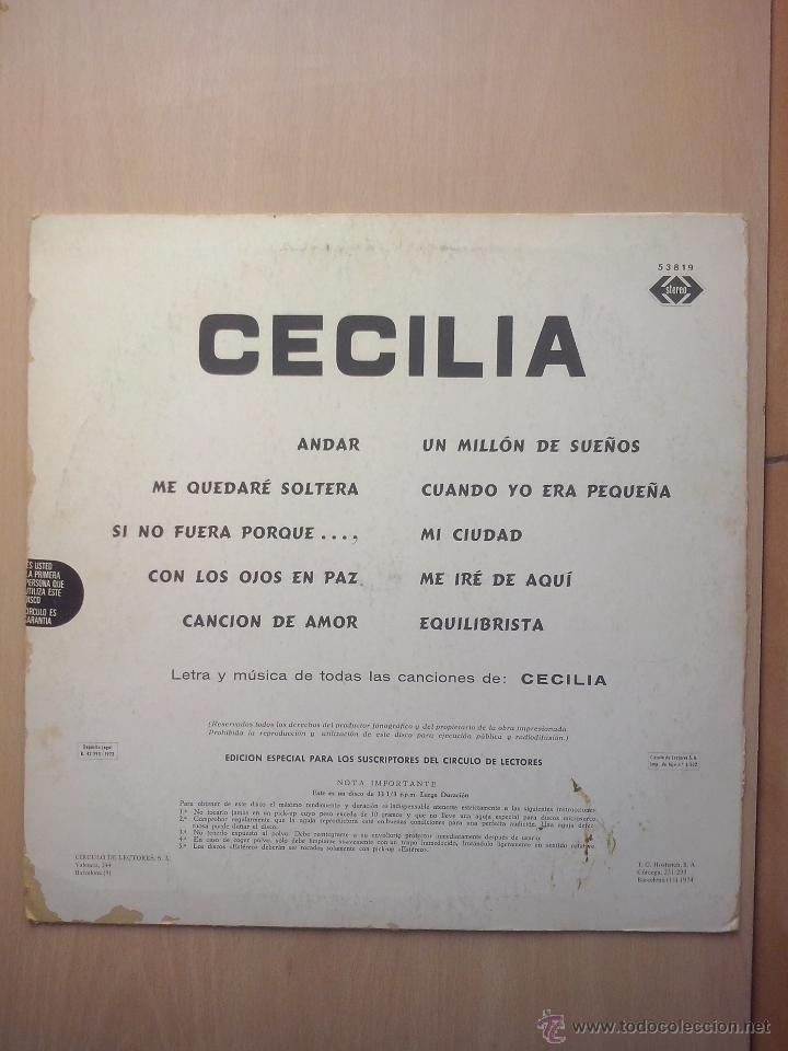 Discos de vinilo: cecilia - lp edicion circulo de lectores 1973 - Foto 2
