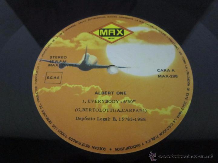 Discos de vinilo: ALBERT ONE - EVERYBODY - MX - MAX MUSIC 1988 SPAIN - Foto 2