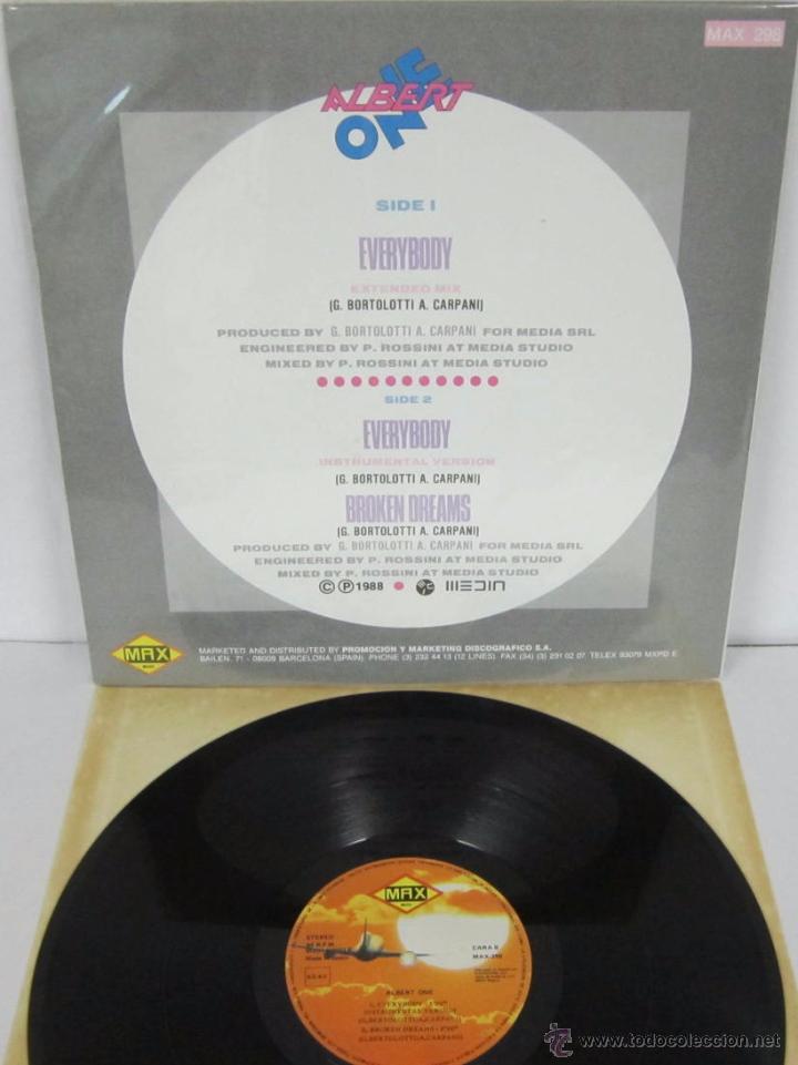 Discos de vinilo: ALBERT ONE - EVERYBODY - MX - MAX MUSIC 1988 SPAIN - Foto 3