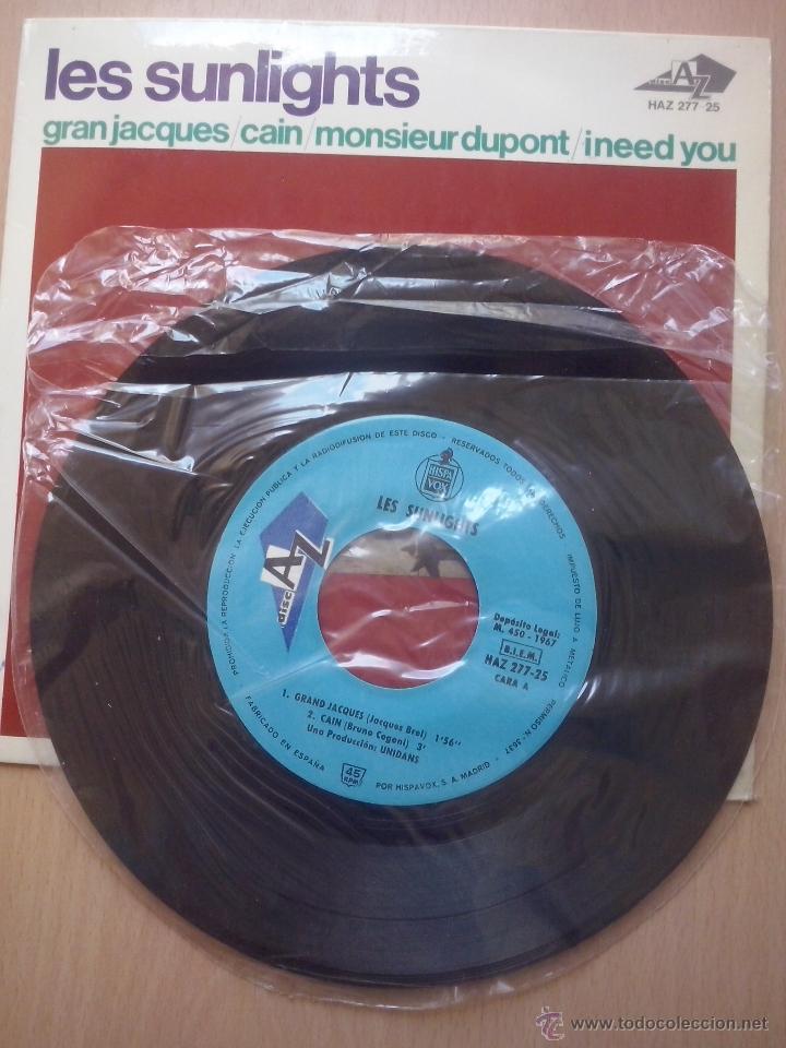 Discos de vinilo: les sunlights - gran jacques +3 - ep hispavox 1967 - Foto 3