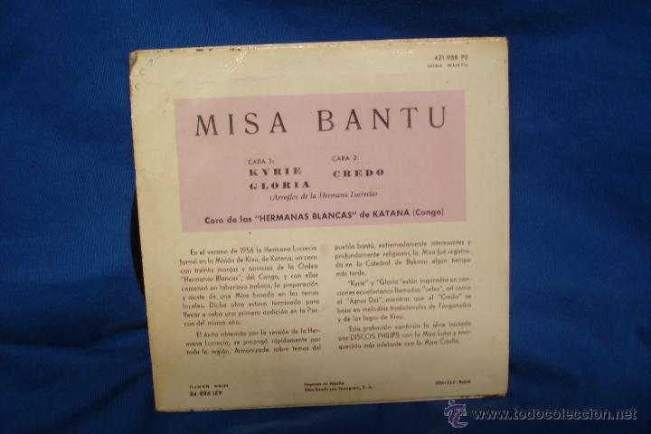 Discos de vinilo: MISA BANTU - CORO CONGOLE&Ntilde;O - PHILIPS 1965 - Foto 2