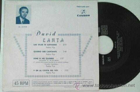 Discos de vinilo: DAVID -EP- LAS OLAS TE LLEVARAN +3 OR SPAIN 1971 - Foto 2