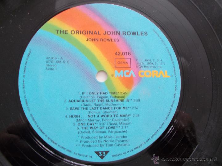 Discos de vinilo: JOHN ROWLES. EDICION ALEMANA - Foto 3