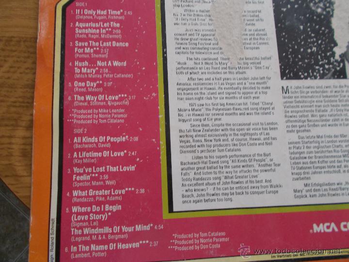 Discos de vinilo: JOHN ROWLES. EDICION ALEMANA - Foto 5