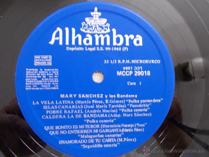 Discos de vinilo: MARY SANCHEZ Y LOS BANDAMA  FOLKLORE  CANARIO. - Foto 2