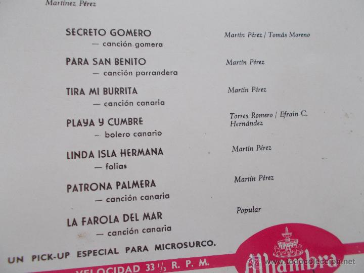 Discos de vinilo: MARY SANCHEZ Y LOS BANDAMA  FOLKLORE  CANARIO. - Foto 3