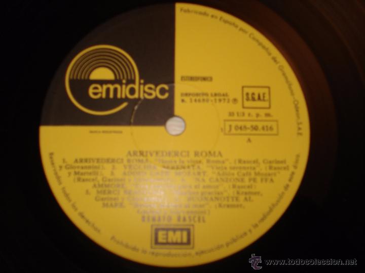 Discos de vinilo: RENATO RASCEL - ARRIVEDERCI ROMA - Foto 2