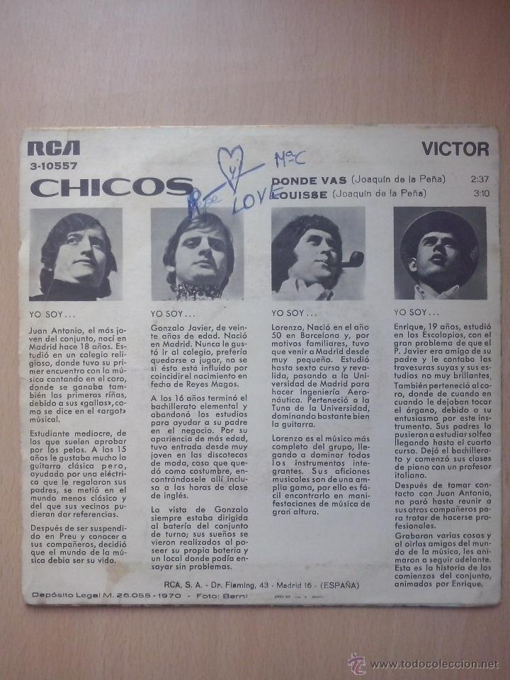 Discos de vinilo: chicos - donde vas / louisse - single rca 1970 - Foto 2