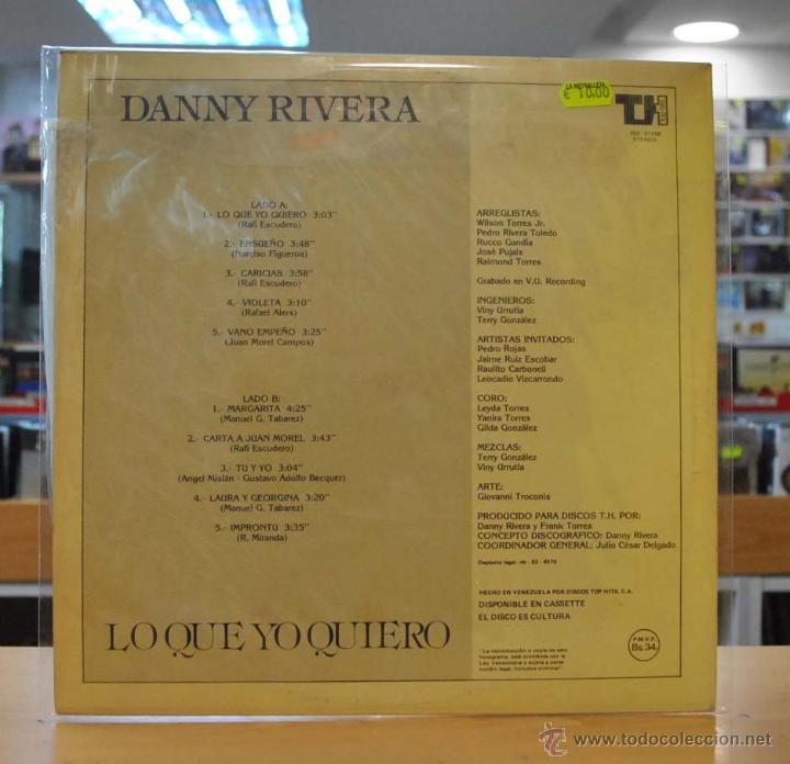 Discos de vinilo: DANNY RIVERA - LO QUE YO QUIERO - LP - Foto 2