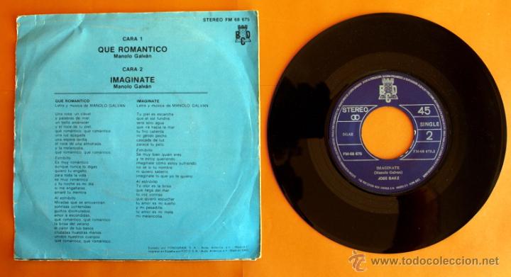 Discos de vinilo: DISCO DE VINILO - JOSE BAEZ - QUE ROMANTICO, IMAGINATE - - Foto 2