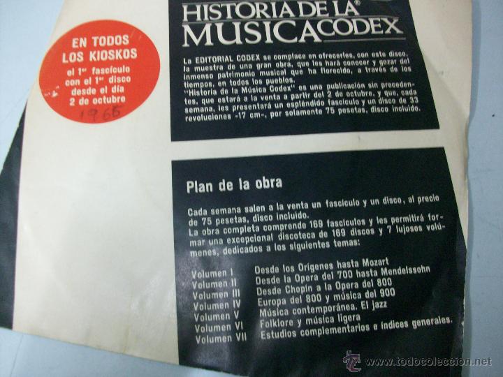 Discos de vinilo: HISTORIA DE LA MUSICA CODEX-1965-EDITORIAL CODEX.S.A.- CASI COMPLETA. - Foto 10