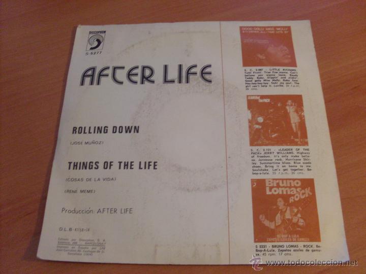 Discos de vinilo: AFTER LIFE (ROLLING DOWN + 1) SINGLE ESPA&Ntilde;A 1974 (EPI29) - Foto 3