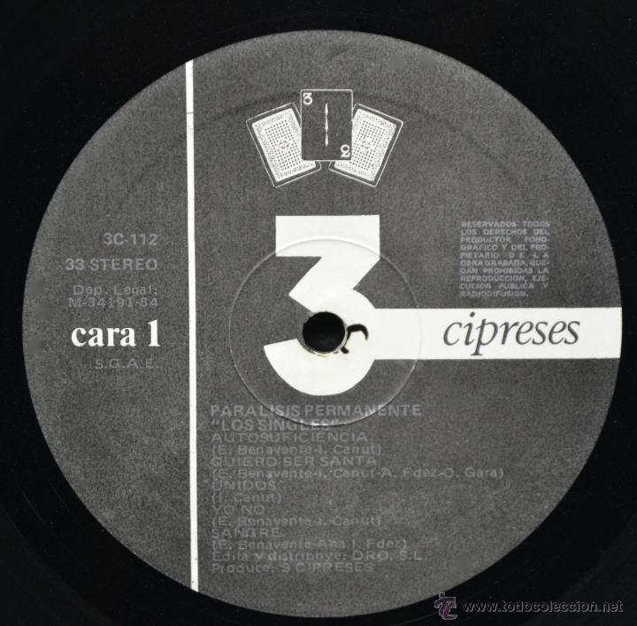 Discos de vinilo: Vinilos 2 Paralisis Permanente - El Acto y Los Singles - Foto 5