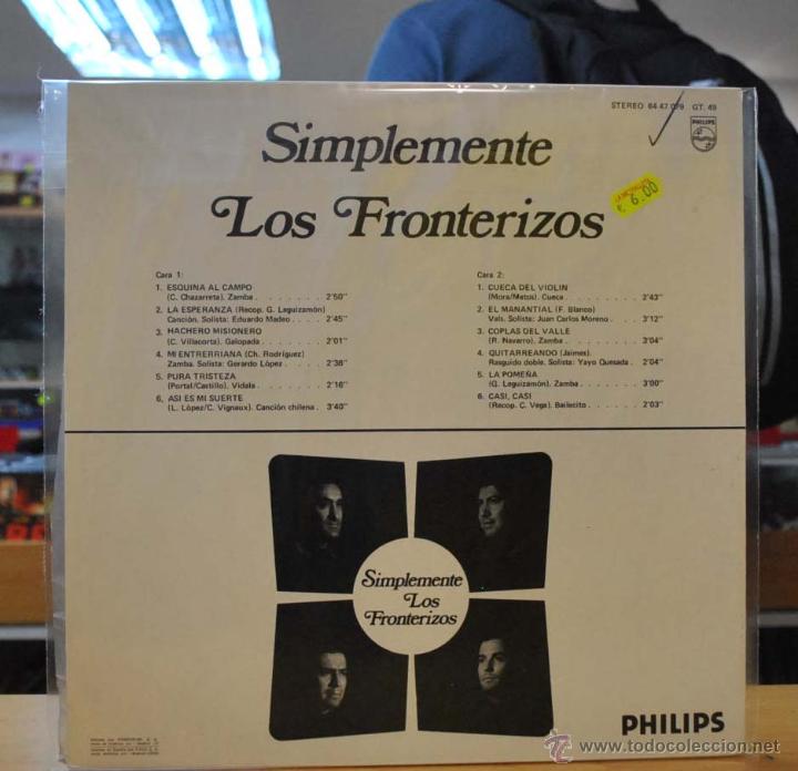 Discos de vinilo: LOS FRONTERIZOS - SIMPLEMENTE LOS FRONTERIZOS - LP - Foto 2