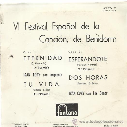 Iran Eory Con Los Sonor Ep Fontana 1964 Festiva Buy Vinyl Records Ep Spanish Soloists Of The 50s And 60s At Todocoleccion