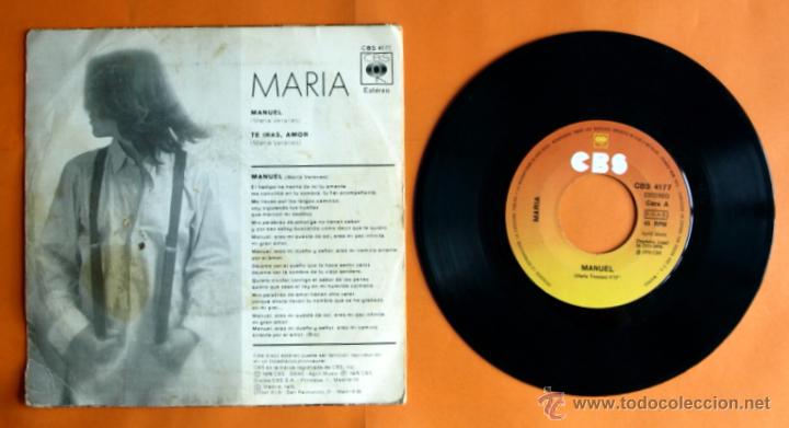 Discos de vinilo: DISCO DE VINILO - MARIA - MANUEL, TE IRAS AMOR - - Foto 2