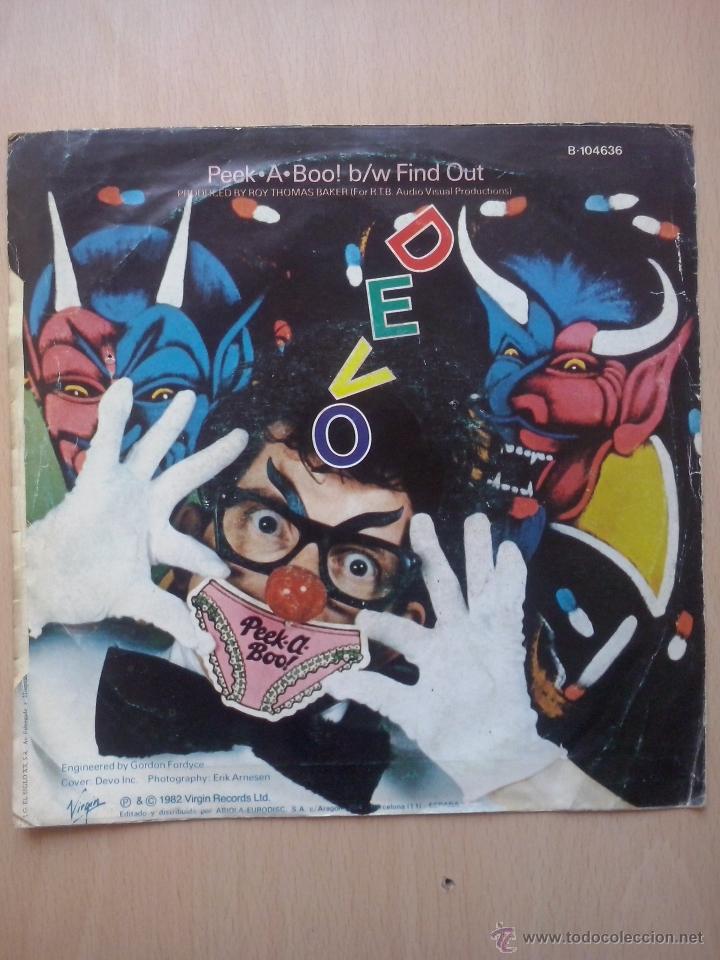 Discos de vinilo: devo - peek a book / find out - single virgin 1982 - Foto 2