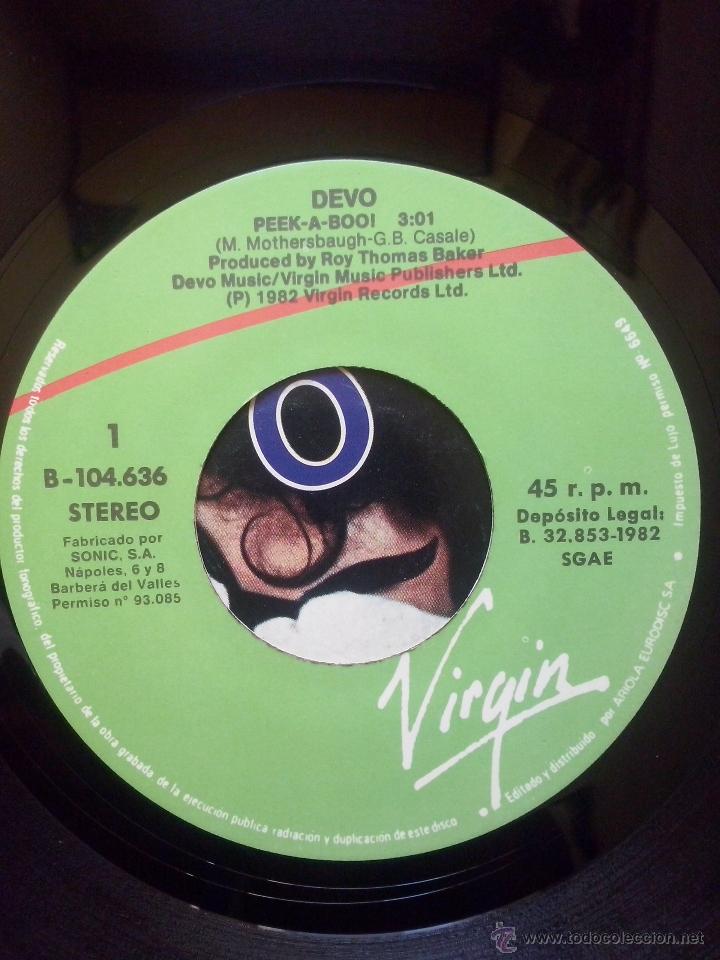 Discos de vinilo: devo - peek a book / find out - single virgin 1982 - Foto 3