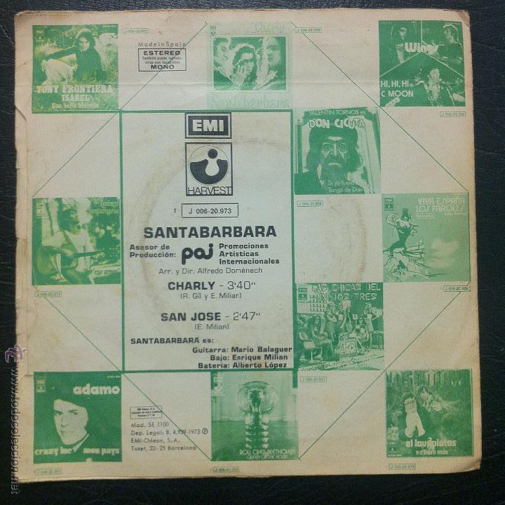 Discos de vinilo: SANTAB&Aacute;RBARA - CHARLY - EMI 1973. - Foto 2