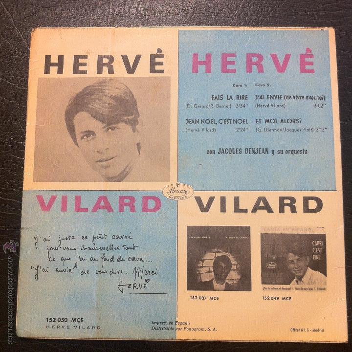 Discos de vinilo: HERVE VILARD - FAIS LA RIRE - MERCURY 1966. - Foto 2