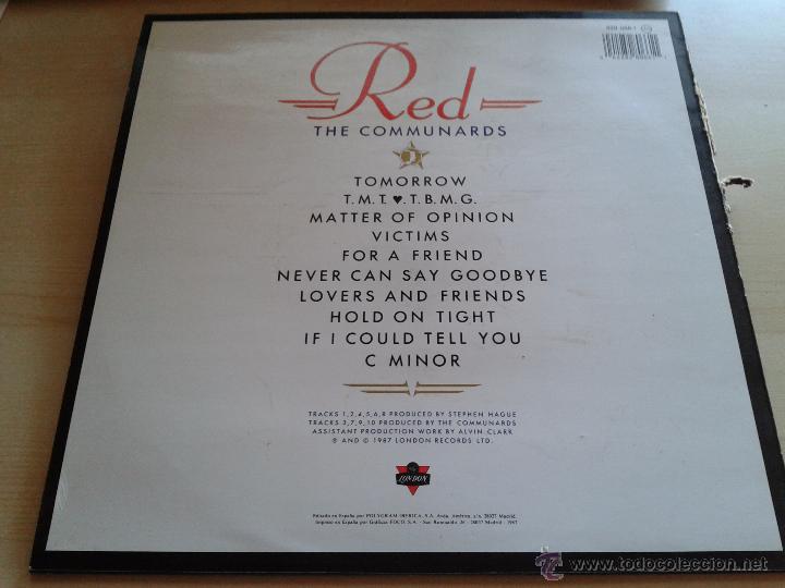 Discos de vinilo: THE COMMUNARDS, RED - DISCO VINILO A&Ntilde;O 1987 - Foto 2