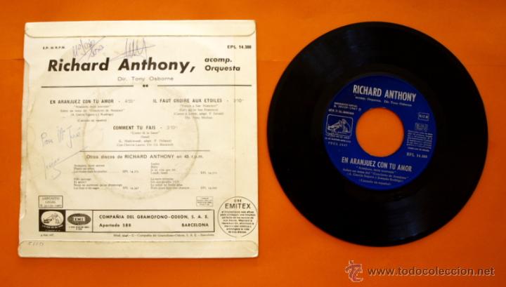 Discos de vinilo: DISCO DE VINILO - RICHARD ANTHONY - EN ARANJUEZ CON TU AMOR - - Foto 2