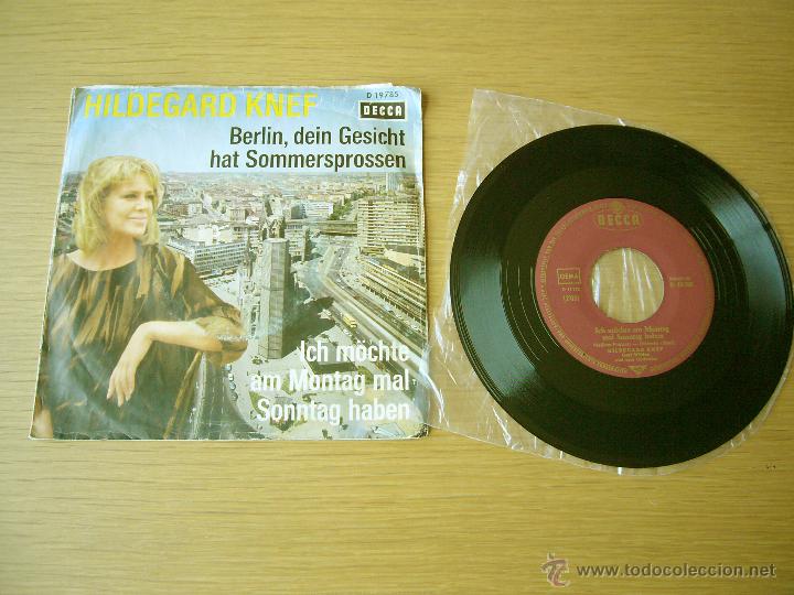 Discos de vinilo: SINGLE HILDEGARD KNEF BERLIN DEIN GESICHT DECCA 1966 - Foto 1