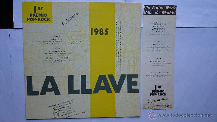 Discos de vinilo: LA LLAVE - EUROPA / EL BURLADO / DAME TU LA FUERZA (1er. PREMIO VIII ROCK VILLA DE MADRID-MAXI 1985) - Foto 3 - 49548284