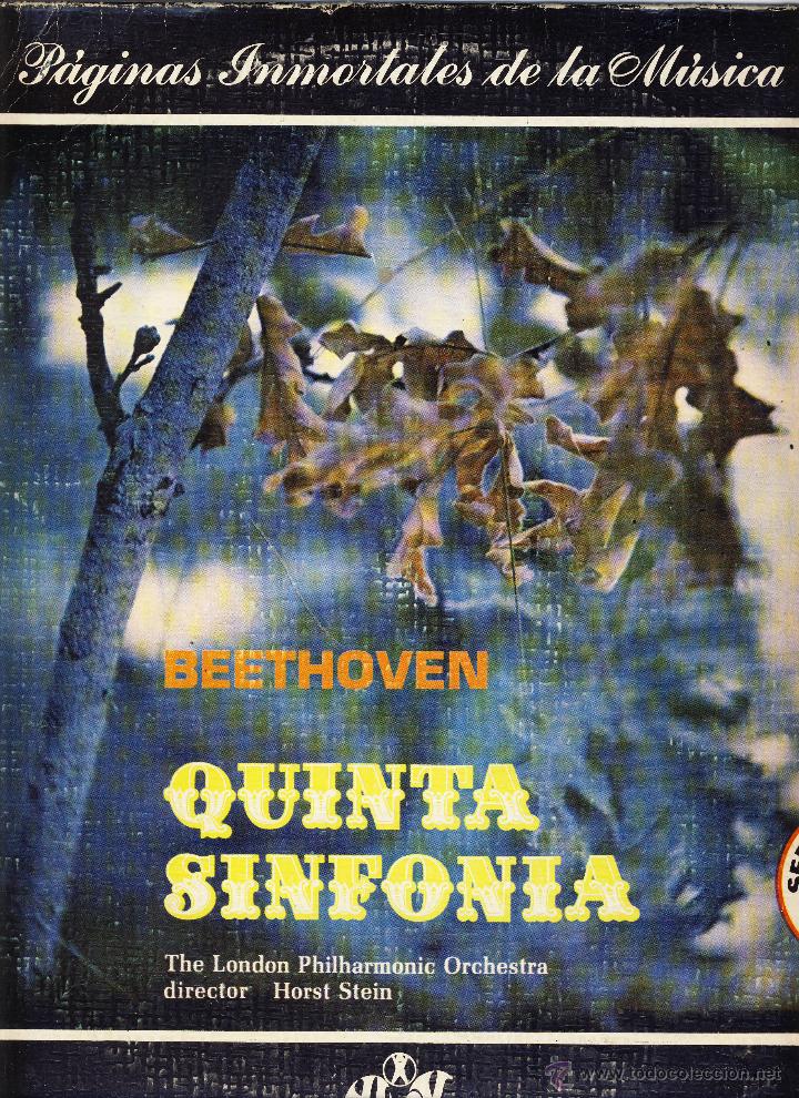 Discos de vinilo: PAGINAS INMORTALES DE LA MUSICA.- QUINTA SINFONIA.- BEETHOVEN.- FILARMONICA DE LONDRES.-
