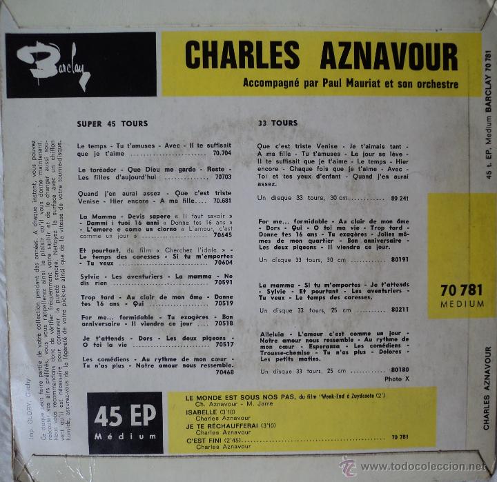 Discos de vinilo: Charles Aznavour - Isabelle - Edici&oacute;n de Francia - Foto 2