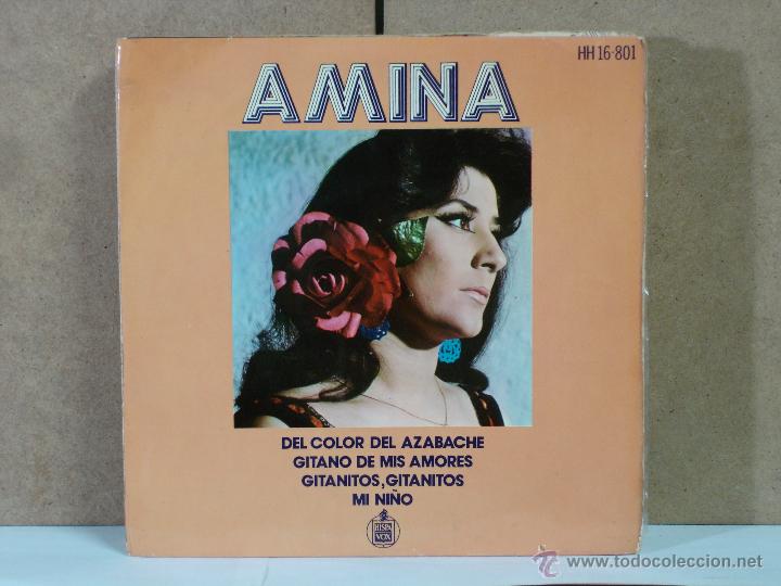 Discos de vinilo: Amina - Del Color del Azabache / Gitano de Mis Amores / Gitanitos, Gitanitos / Mi Ni&ntilde;o - 1972 - Foto 1