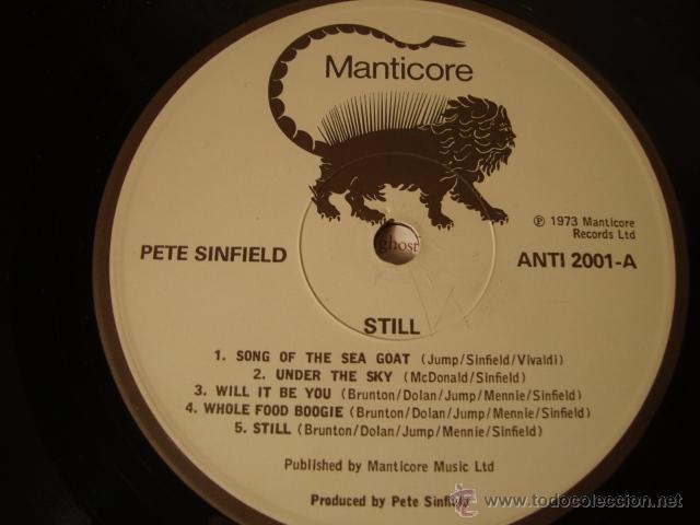 Lp Pete Sinfield Still Original U.s.a. Manticor - Comprar Discos LP ...