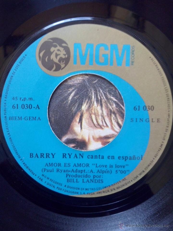 Discos de vinilo: barry ryan - amor es amor / adios - single mgm - Foto 3