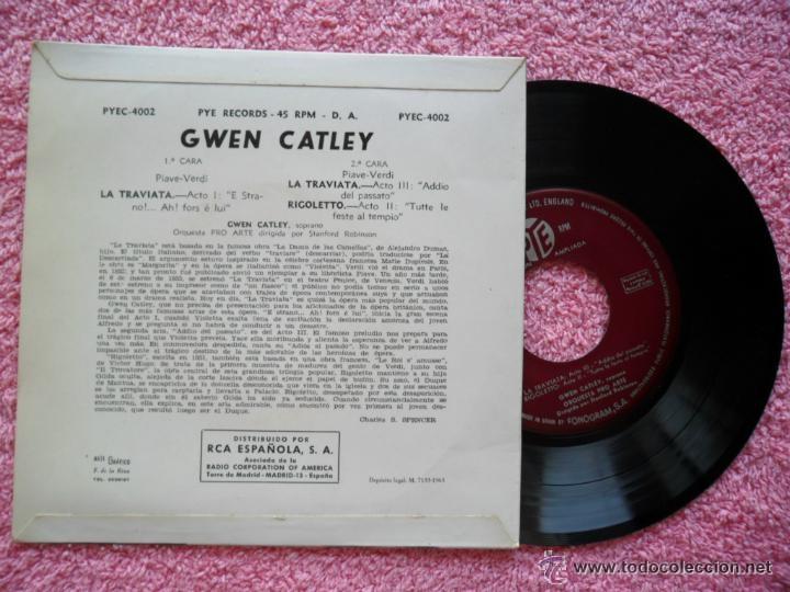 Discos de vinilo: gwen catley soprano verdí La Traviatta 1963 rca pyec-4002 orquesta pro arte stanford robinson - Foto 2 - 49693528