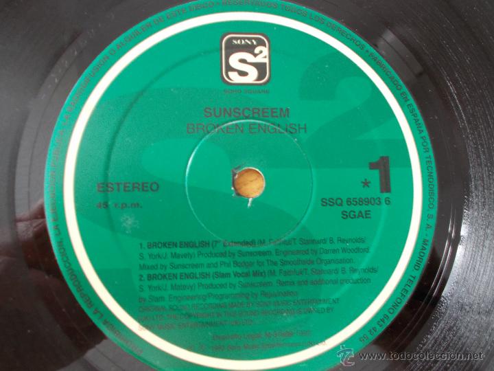 Discos de vinilo: SUNSCREEM. BROKEN ENGLISH - Foto 2
