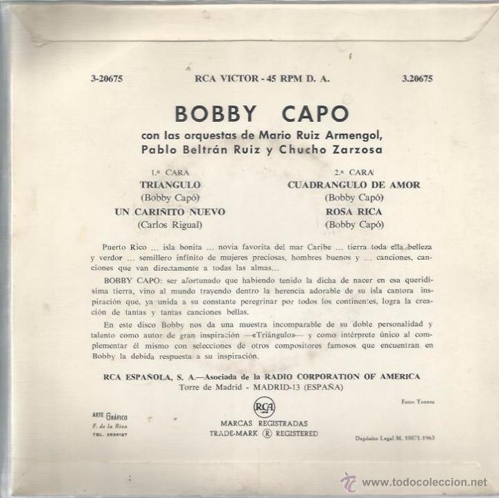 Discos de vinilo: EP BOBBY CAPO : TRIANGULO + 3 - Foto 2