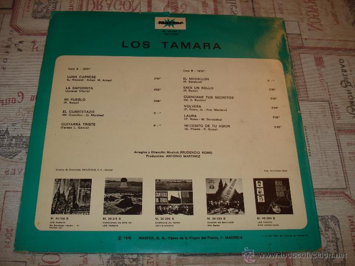 Discos de vinilo: LOS TAMARA - LUNA CAPRESSE - Foto 3