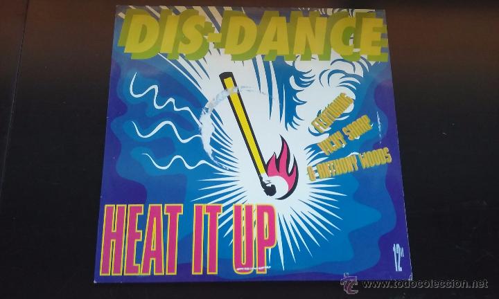 Discos de vinilo: DIS-DANCE FEATURING VICKY SHARP & ANTHONY WOODS - HEAT IT UP - 1991 - Foto 1
