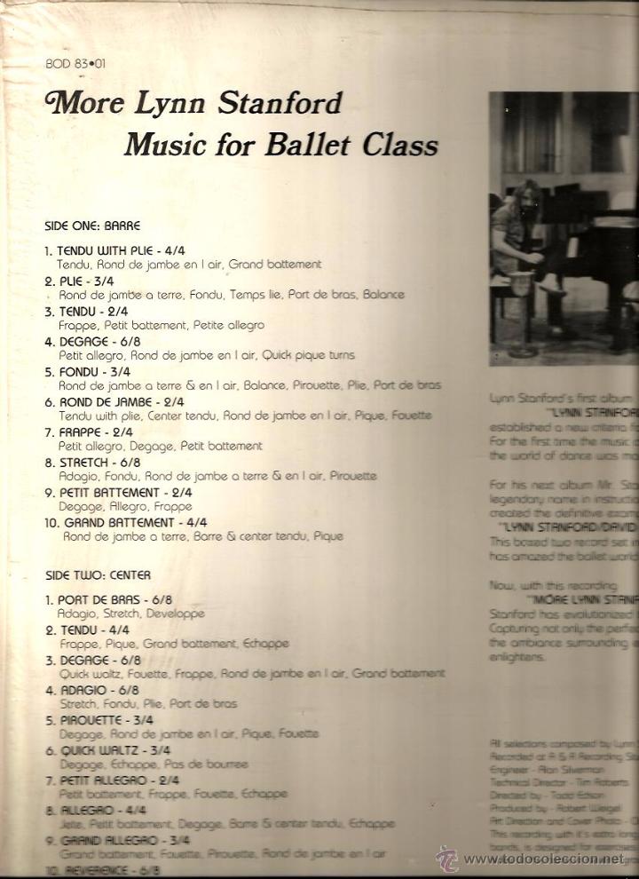 Discos de vinilo: LP LYNN STANFORD - MUSIC FOR BALLET CLASS - Foto 2