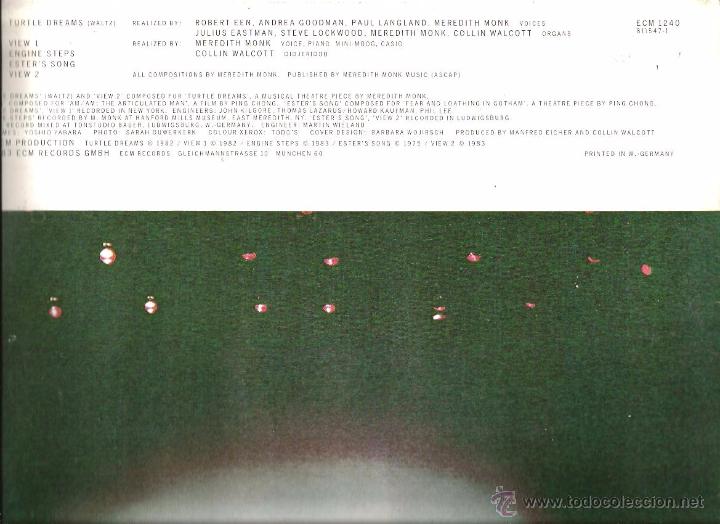 Discos de vinilo: LP MEREDITH MONK : TURTLE DREAMS - Foto 2