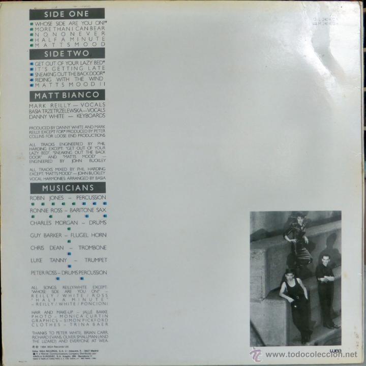 Discos de vinilo: Matt Bianco. Whose side are you on. Wea-Ariola, Esp. 1984 LP - Foto 2