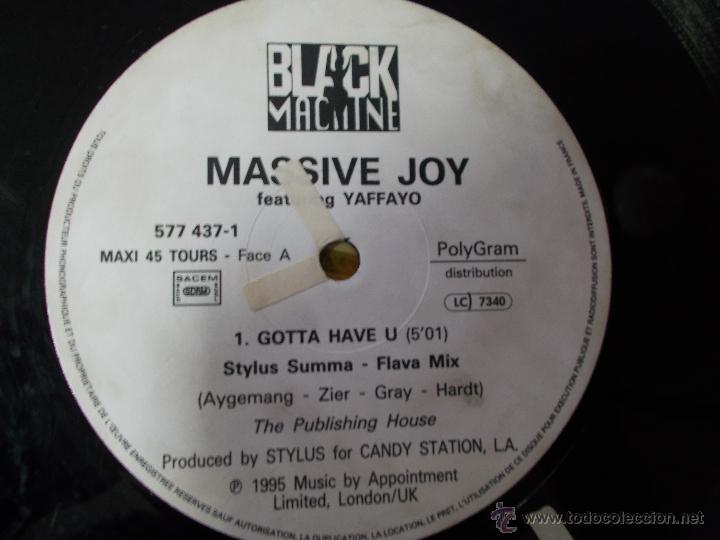 Discos de vinilo: MASSIVE JOY. GOTTA HAVE U. EDICION FRANCESA - Foto 2