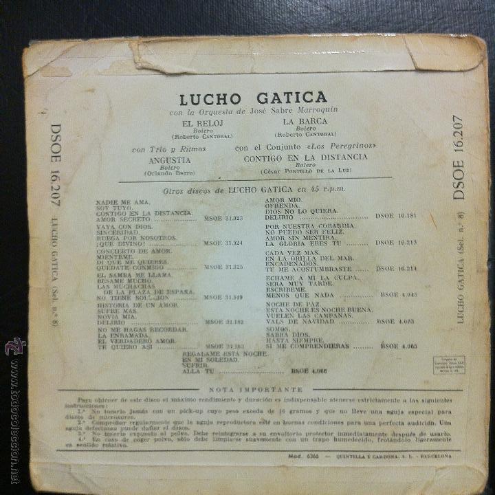 Discos de vinilo: LUCHO GATICA - EL RELOJ - ODE&Oacute;N 1958. - Foto 2