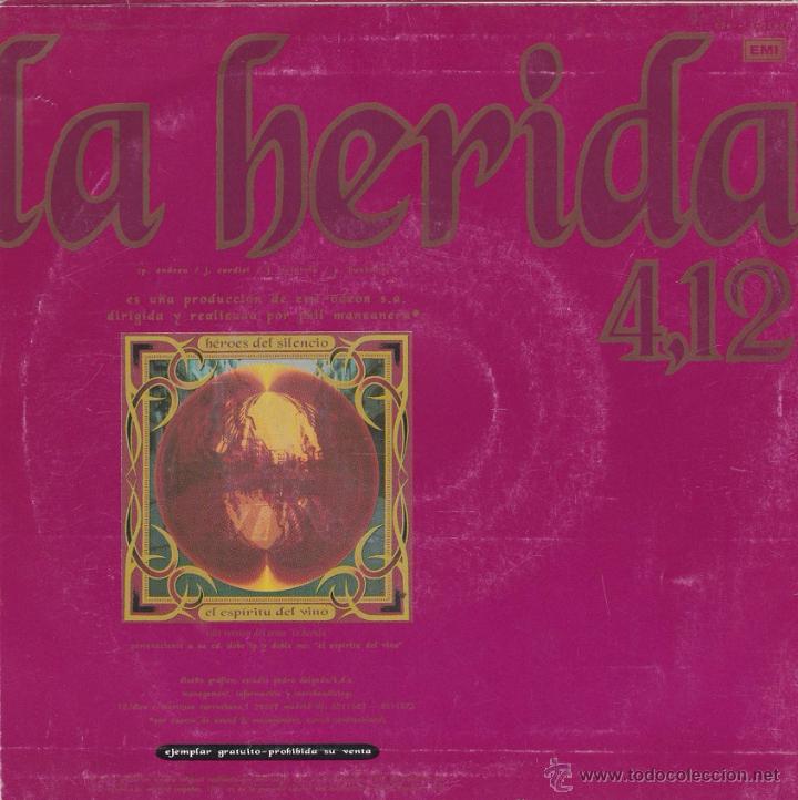 Discos de vinilo: H&eacute;roes del Silencio - La Herida - Original 1993 - Promocional - Foto 2