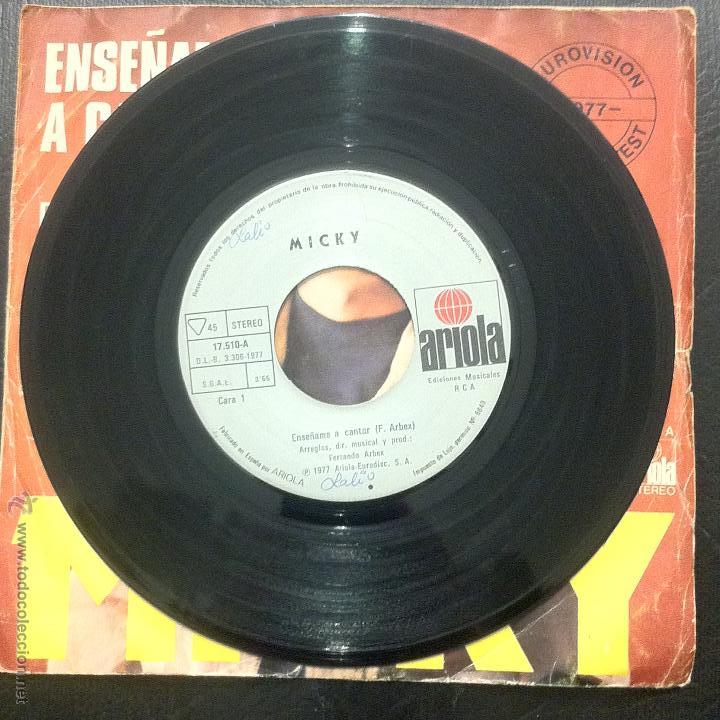 Discos de vinilo: SINGLE MICKY - ENS&Eacute;&Ntilde;AME A CANTAR - ARIOLA 1977. - Foto 3