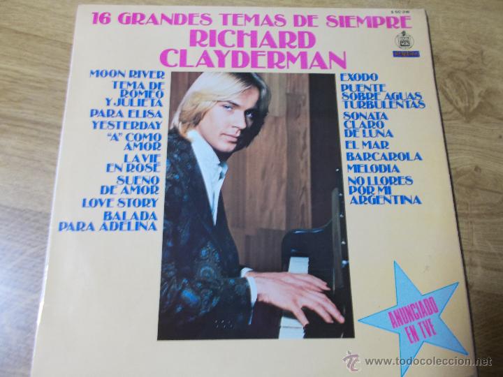 Discos de vinilo: RICHARD CLAYDERMAN. 16 GRANDES TEMAS DE SIEMPRE - Foto 1
