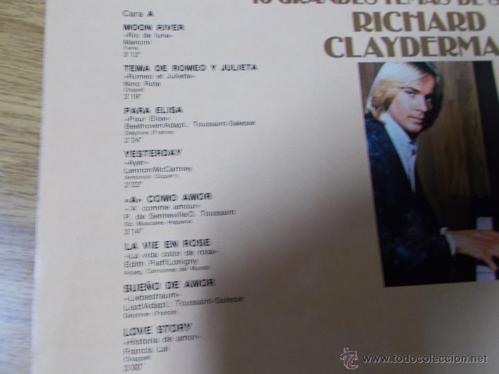 Discos de vinilo: RICHARD CLAYDERMAN. 16 GRANDES TEMAS DE SIEMPRE - Foto 3
