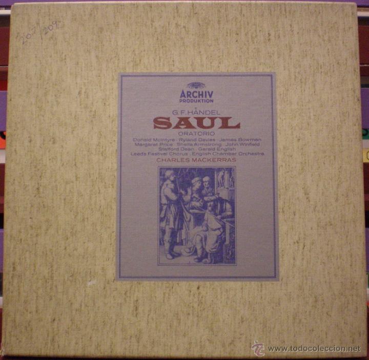 Discos de vinilo: Haendel - Saul Oratorio - Charles Mackerras - 3 LPs + libreto - Foto 1