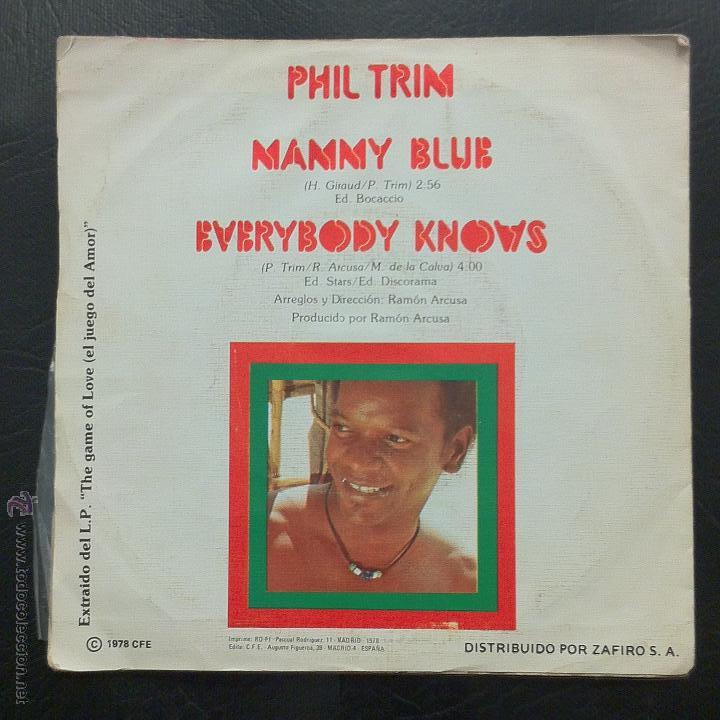 Discos de vinilo: SINGLE PHIL TRIM - MAMMY BLUE - EXPLOSION 1978. - Foto 2
