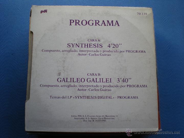 Discos de vinilo: PROGRAMA SYNTESHIS SINGLE SPAIN 1983 PROMO ( NEURONIUM ) PDELUXE - Foto 2